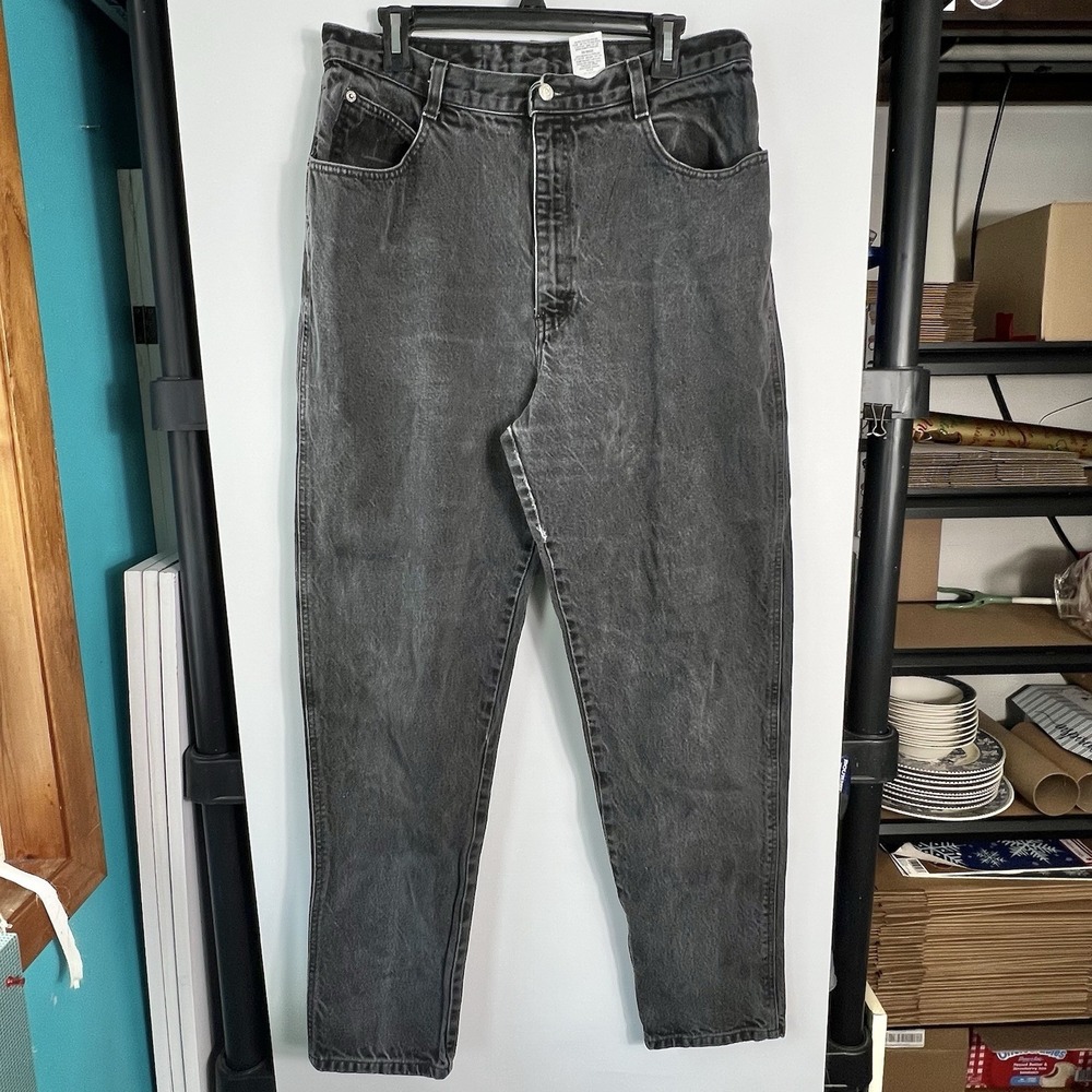Vintage Gitano Mens Size 16‎ 34x31 High Rise Straight Leg Gray Jeans 1990's